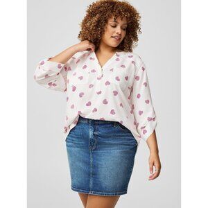 NWT Torrid arper 3/4 Sleeve Pullover Blouse